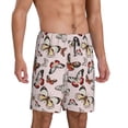 thumbnail image 2 of Daiia Vintage flowers Pattern Mens Woven Stretch Pajama Short,Short Pajama Pants-Small, 2 of 6
