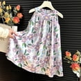 thumbnail image 5 of Girls Purple Floral Sleeveless Sundress Ruffle Neck A-Line Casual Summer Spring Easter Party Dresses for Kids Little Big Kids Comfortable Polyester,Size 11-12 T, 5 of 5