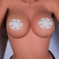 thumbnail image 4 of Fasijew Nipple Sticker Breast Sticker Adhesive Luxury Reusable Sticky Shiny Embedded Breast Cover Pasties Body Jewelry Cherry Brooch Nipple Sticker, 4 of 6