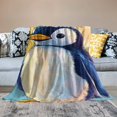 thumbnail image 2 of Orinice Penguin Blanket for Women Boys Girls, Flannel Penguin Blankets Gifts, Penguin Throw Blanket for Sofa Couch Bed Living Room Soft Warm Cozy Penguin Decor 60" x 50" 60x80in, 2 of 6