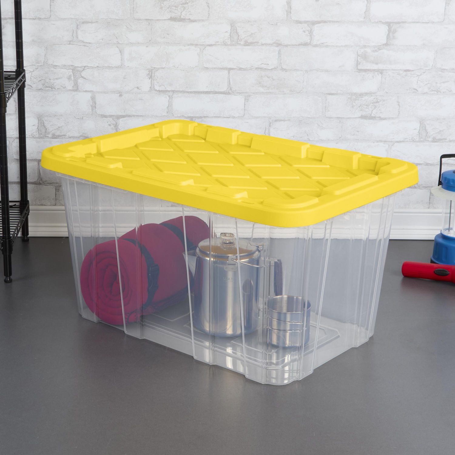 Sterilite 102L Industrial Storage Box, Yellow, 4 Pk