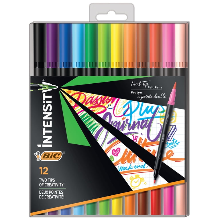 BIC Intensity 2-in-1 Dual Tip Markers, Assorted, 12 Pack photo 1