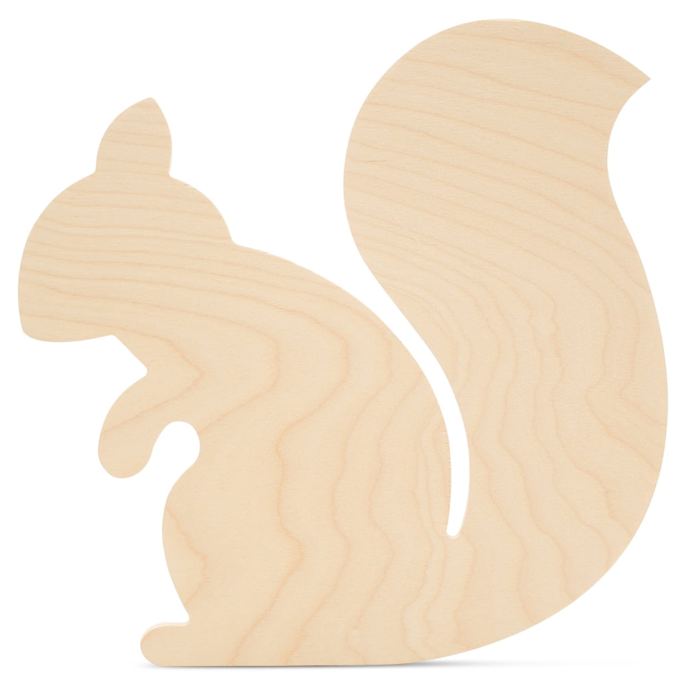 Squirrel Wooden Cutout 12 x 12 inches, 50 Unfinished Birch Wood Animal  Cutouts for Autumn Decor and DIY Crafts, by Woodpeckers 