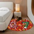 thumbnail image 2 of Round Rug 3.3Ft Washable Non-Slip, Red Christmas Circle Area Rugs for Living Room Bedroom, Winter Xmas Gifts Stockings Wreaths Bells Indoor Floor Mats Carpet Runner for Home Decor Aesthetic, 2 of 8