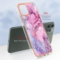thumbnail image 3 of ELEHOLD for iPhone 11 Pro Max 6.5 inch Marble Case, Clear Electroplated Frame Soft TPU Anti-Scratch Wear-Resistant Wireless Charging Slim Fit Transparent Case for iPhone 11 Pro Max, Pink, 3 of 5