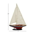 thumbnail image 4 of DecMode Coastal Dark Brown Wood Sail Boat Sculpture, 17"W x 26"H, 4 of 15