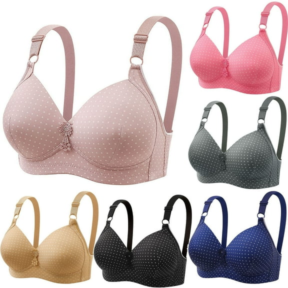 Hrsba Womens Plus Size Bra,Woman's Fashion Comfortable Breastplate Lace Breathable Bra Underwear No Rims,Womens Casual Summer Bra,Womens Bra