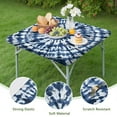 thumbnail image 4 of Blue White Tie Dye Mandala Pattern Square Fitted Tablecloth with Elastic Edge,Square Table Cover,Washable Elastic Table Cover for Home Kitchen Party Decor 36"x36", 4 of 6