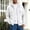 White, variant on Fengqque Men's Hooded Color‑Block Jacket Drawstring Full Zip Long Sleeve Casual Outerwear with Chest Pockets White XL