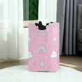 thumbnail image 6 of Yayeee Freestanding Laundry Hamper with Handle Collapsible Large Storage Basket for Clothes, Ice Cream Rainbow Pattern, 6 of 7