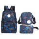 thumbnail image 1 of Conjunto de mochila de nailon con carga USB-C azul, conjunto de 3 piezas para llevar al hombro y bolso de mano para una comodidad moderna, 1 of 8