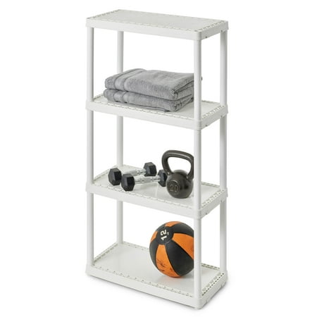 Gracious Living - Easily Assembled Light Duty Solid Plastic Shelving Unit - White