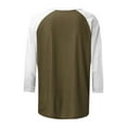 thumbnail image 5 of Htigea Women's 3/4 Long Sleeve Tshirts Raglan Crewneck Baseball T Shirts Casual Basic Pullover Loose Tunic Top Brown,2XL, 5 of 5