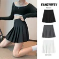 thumbnail image 2 of Falda acampanada de cintura alta negra que adelgaza para mujer, falda corta para estudiantes pequeñas, estilo ballet, para primavera, otoño e invierno, 2 of 5