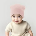 thumbnail image 2 of Povozer Kids Winter Knitted Beanie Hat Pompom Ears Ski Hat for Boy Girl(Pink,3-36M), 2 of 6