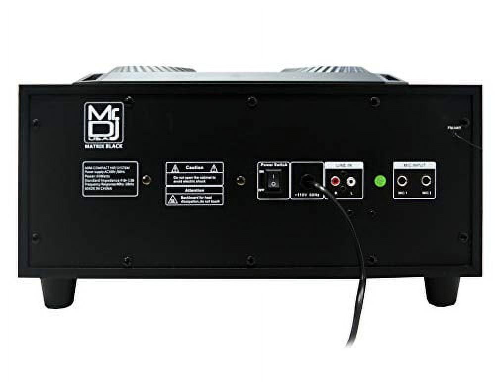 Mr. Dj Matrix Black Wireless Bluetooth Speaker Karaoke Machine with Sound Activated Lights, FM Radio, USB/Micro SD Card, & LED Party Light Perfect for Party
