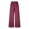 thumbnail image 5 of LEKWK Womens Wide Leg Pants Drawstring Elastic Baggy Pants Loose Fit Casual Pants Breathable Soft Summer Beach Vacation Lounge Outfits, 5 of 7