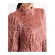 Balmain Textured Pink Mini Dress With Structured Shoulders (Women's)