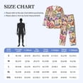 thumbnail image 2 of Mens Pajamas Set, Stamp Pattern color Button Down Long Sleeve Loungewear Sleepwear Pjs sets for Men, 2 of 5