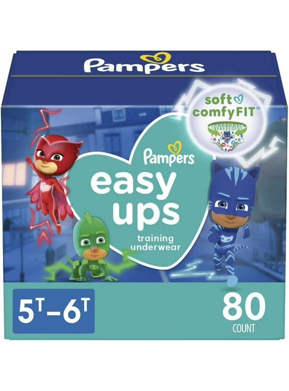 Pampers Easy Ups Training Pants Boys and Girls, 5T-6T (Size 7), 80 Count, Packaging & Prints May Vary