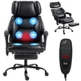thumbnail image 2 of HOMCOM Executive Office Chair with 6-point Vibration Massage and Heat, Faux Leather Computer Desk Chair with Adjustable Headrest, Footrest, Black, 2 of 8