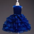 thumbnail image 4 of NIEWTR Flower Girl Robe en Tulle Satin pour Invité de Mariage, Fête, Anniversaire, Princesse, Concours, Enfants, Robe de Soirée (Bleu, 3-4 Ans), 4 of 4