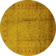 thumbnail image 1 of Ahgly Company Machine Washable Indoor Round Oriental Yellow Industrial Area Rugs, 6' Round, 1 of 4