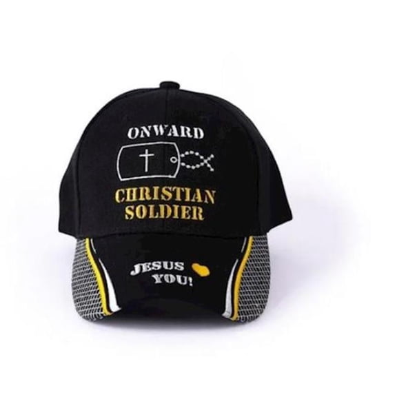 Swanson Christian Supply 381388 Christian Soldier Cap, Black & Gold
