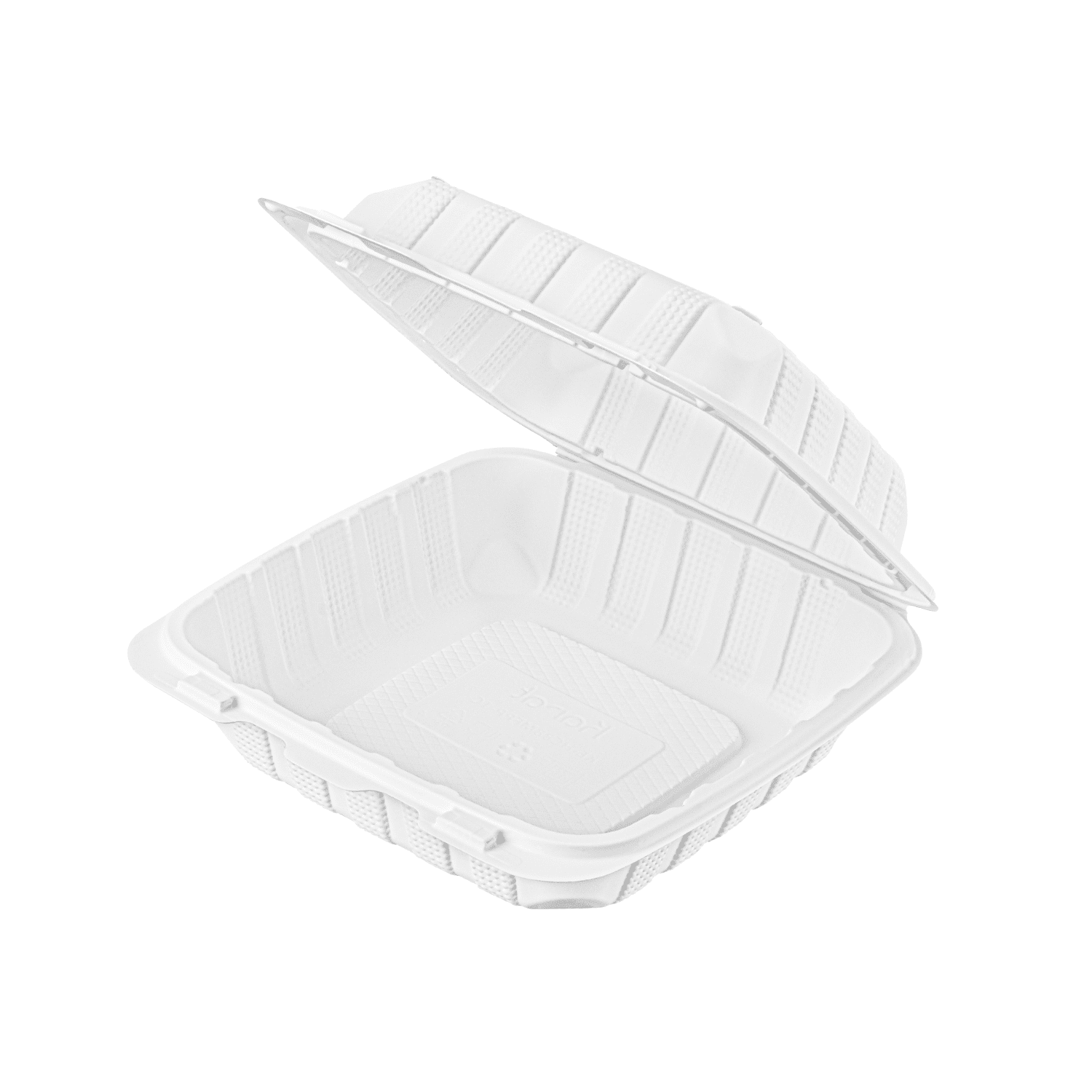 Karat Earth [200pcs - 8x8] Mineral Filled PP Hinged Container, 1 compartment - White