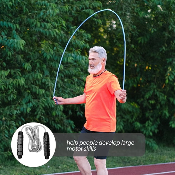 OULII Fitness Skip Rope Grey Non-Slip Handle for Gym and Home Exercise