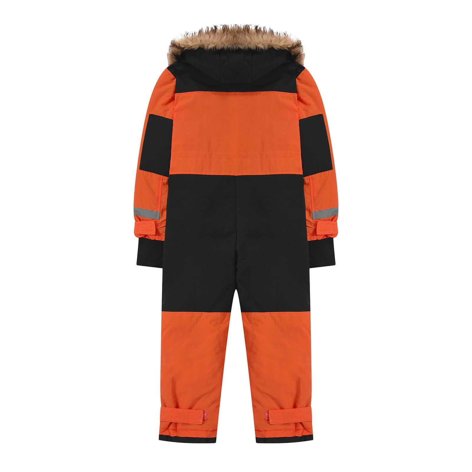 Gubotare Baby Boys' Snow Pram - Newborn Sherpa Hood One Piece Snowsuit - Cozy Polar Fleece Lined Winter Coat for Baby Boys Size 3T 4T (Orange,3-4 Years)