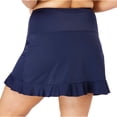 thumbnail image 3 of Swim 365 Women's Plus Size Ruffle-Trim Swim Skirt With Built-In Tummy Control Brief, 3 of 6