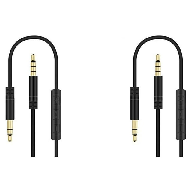 Wweixi Car Stereo AUX Cable Computer Headphone Handsfree Handsfree Phone Phone Call Wire Control 3.5mm Audio Cord black 2Set