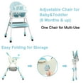 thumbnail image 6 of Liyufly 4-in-1 Baby Highchair Adjustable Kid Toddler Dining Chairs Eat & Grow Convertible Chair with 5-Point Harness, Dinner Plate, Light Blue, 6 of 10