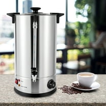 Commercial Coffee Urn, 100 Cup Extra Large Hot Water Urn, 15L Silver Double Wall Stainless Steel Large Coffee Urns, 1400W Quick Brew Commercial Coffee Percolator, For Home, Party, Office