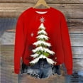 thumbnail image 4 of Womens Baggy Sweatshirts Christmas Clothes Printed Crewneck Pullover Long Sleeve Graphic Sweater Tops (S, Red #D), 4 of 7