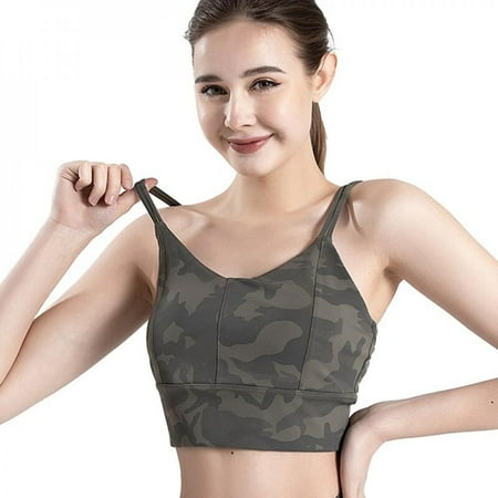 

Left wind Women s Sports Vest Camouflage Wirefree Removable Cups Yoga Vest Sports Bra