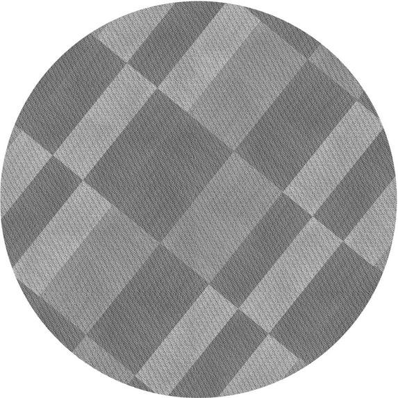Ahgly Company Machine Washable Indoor Round Transitional Dark Gray Area Rugs, 7' Round