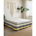 thumbnail image 2 of Yellow Black Stripe Wrap Around Bed Skirts for Queen Bed 16" Drop,Bed Skirt with Adjustable Elastic Belt Dust Ruffle Bed Valance for Bedroom Hotel Modern Abstract Art Coarse Striped Bed Frame Cover, 2 of 7