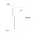 thumbnail image 6 of POWERTEC Solid Carbide Downcut 1/8" Spiral Router Bit, Router Bits 1/4" Shank, 1/8 Inch Cutting Dia. and 1/2-Inch Cutting Length, Woodworking Router bits for use on CNC and Router Tool, 73001, 6 of 6