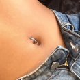 thumbnail image 6 of Real Solid G23 Titanium Belly Button Rings - 14G Internally Threaded 10mm Belly Ring Round  Star Teardrop CZ Navel Rings for Women, 6 of 12