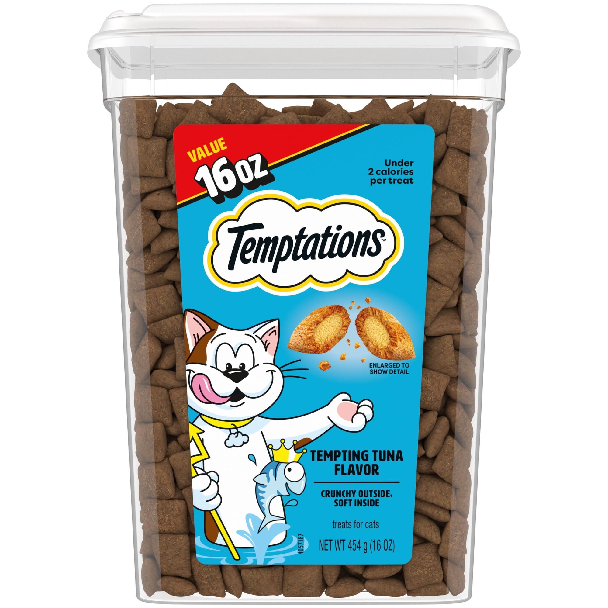 Temptations Tempting Tuna Flavor Crunchy Treats for Cats Value Size, 16 oz Tub