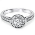 thumbnail image 2 of Pompeii 3/4ct Halo Diamond Engagement Ring 14K White Gold (G/H,I1-I2), 2 of 4