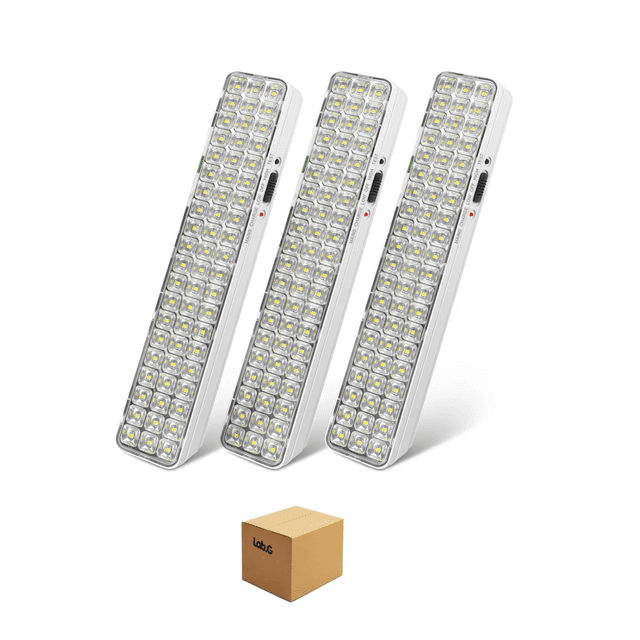 Lámpara De Emergencia Lonk Recargable 12h de Duración 60 Leds Luz x3 Unidades Lab.G Blanco