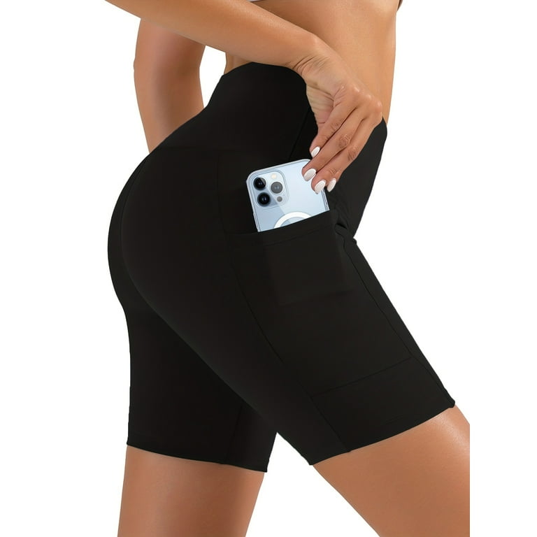 High waisted bike shorts with pockets sale