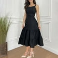 thumbnail image 2 of hotojiny Sundresses for Women Boho Spaghetti Strap Beach Vacation Midi Dress Trendy Sleeveless Cutout Ruffle Tiered Flowy A-Line Party Dresses, 2 of 7