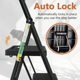 thumbnail image 2 of AMZFUN 4 Step Telescopic Herringbone Ladder Ladder, Multi Position Non Slip, Storable Folding Ladder, Stairs Home Indoor Outdoor Roofing, 330 lbs Safe Load Capacity, Gray, 2 of 6