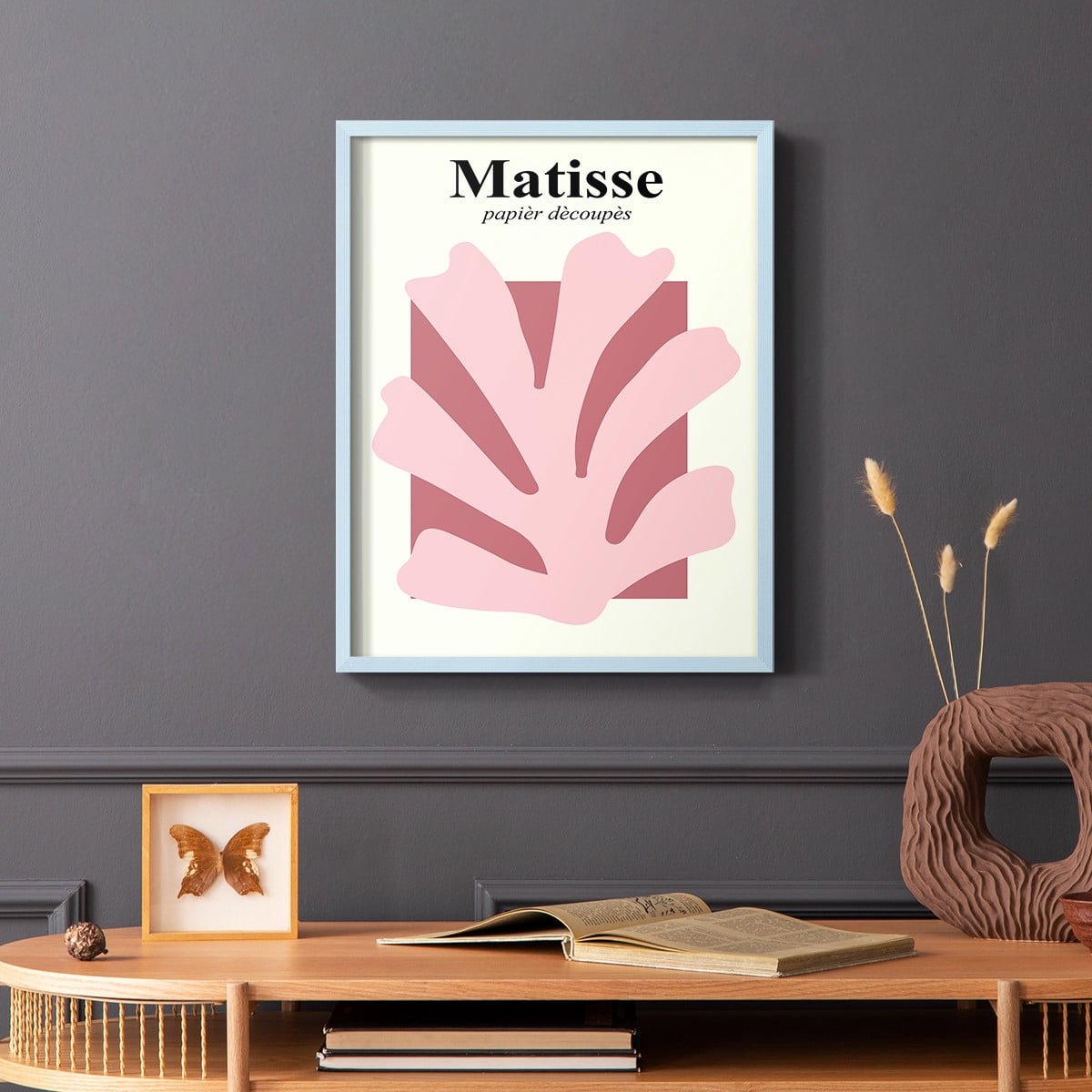 Matisse CCCLV in Blue Solid Wood 16 x 20 Framed Print