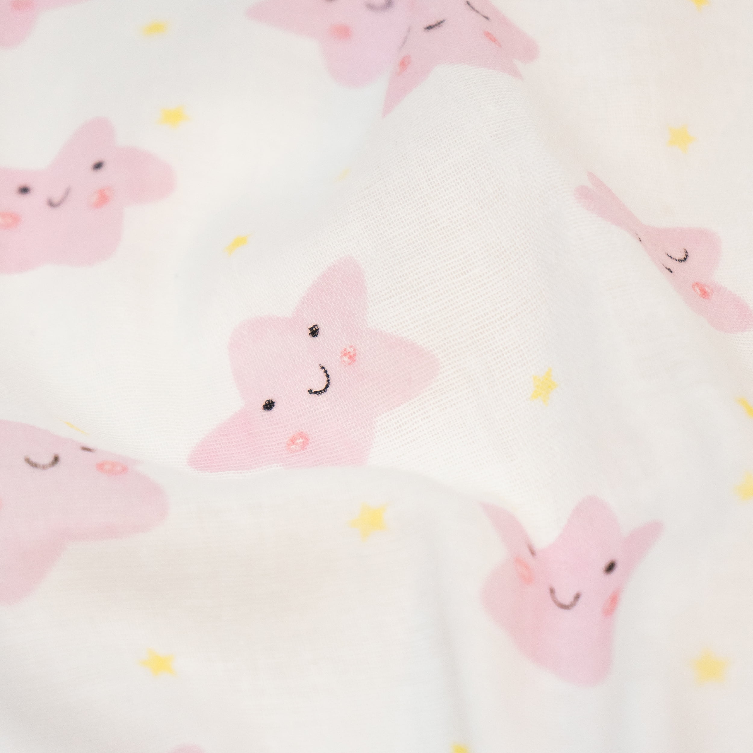 Roc-lon 100% Organic Cotton, 60"/61", Sewing Craft Fabric, Printed Muslin, Star, 2 Yard