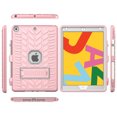 thumbnail image 6 of iPad 10.2 Case 7th Generation with Pencil Holder, Allytech Hybrid Dual Layers Heavy Duty Shockproof Defender Build Kickstand Drop Protection Case Cover for Apple iPad 7th Gen 2019,Pink/Gray, 6 of 7